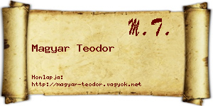 Magyar Teodor névjegykártya